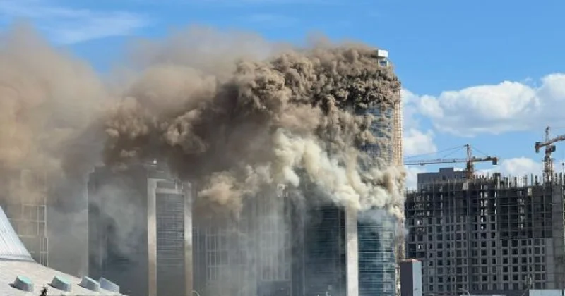 Astanada yanğın baş verib, 100 dən çox insan təxliyə edilib