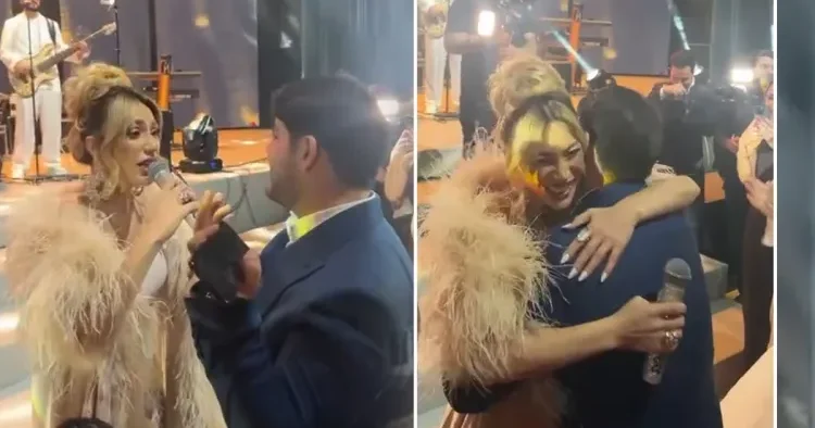 Röya Ayxan toyda bəyin dostu ilə duet OXUDU