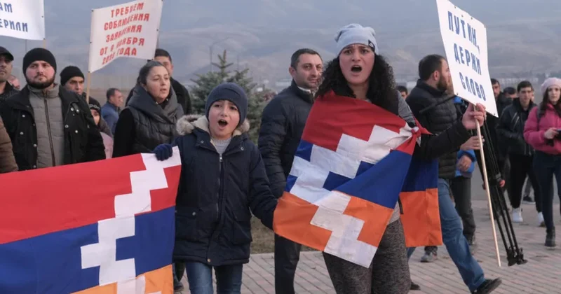 Qondarma Artsax sakinləri mitinqə GEDİR İrəvanda ŞOK