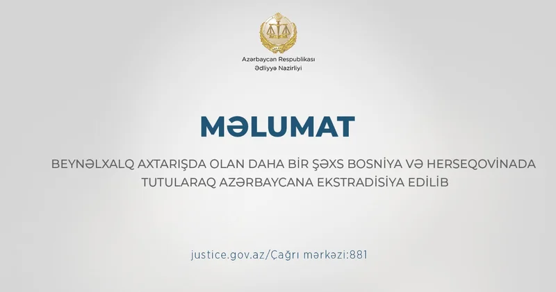 Мужчина, находившийся в международном розыске, экстрадирован из Боснии и Герцеговины в Азербайджан