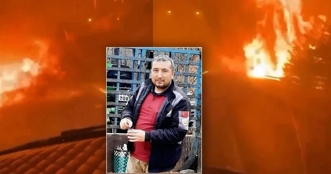 Türkiyədəki meşə yanğınlarından DƏŞHƏTLİ GÖRÜNTÜ 1 yanğınsöndürən öldü
