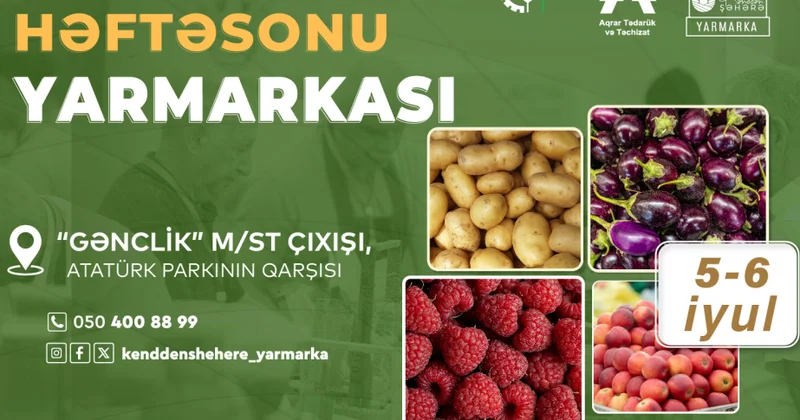 20 rayondan fermerlər həftəsonu yarmarkasında