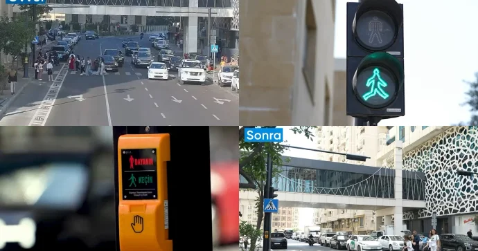 Paytaxtda iki yeni düyməli piyada svetoforu quraşdırıldı VİDEO