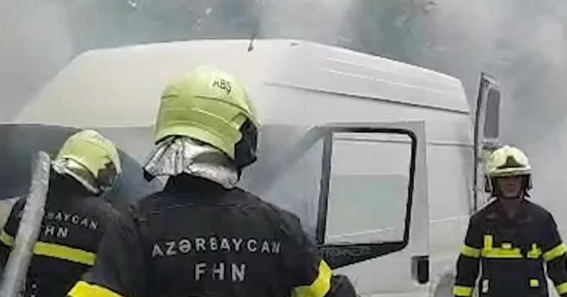 Masazırda avtomobil yandı