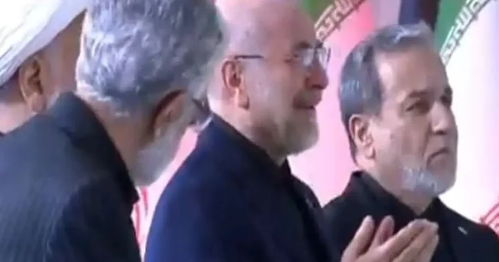 Qalibaf Xameneinin dəfnində ağladı, Əraqçi isə...+VİDEO
