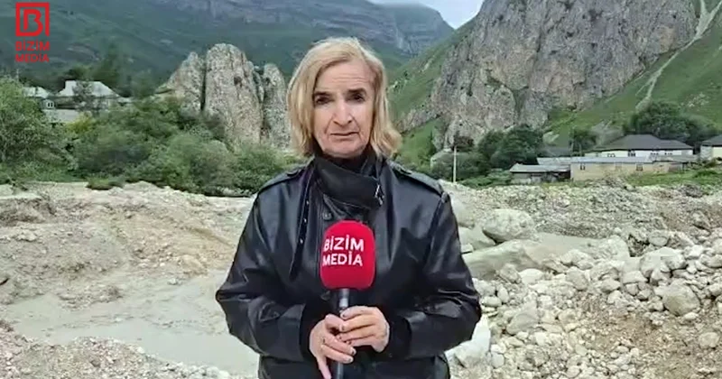 Ləzəyə yenidən gələn palçıq axını kəndi iki hissəyə BÖLDÜ VİDEO