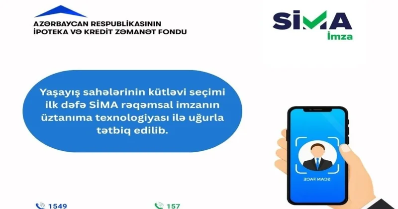 Yaşayış sahələrinin kütləvi seçimi ilk dəfə SİMA rəqəmsal imzanın üztanıma texnologiyası ilə tətbiq edilib