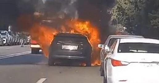 Şamaxı İsmayıllı yolunda “Audi” yandı Video KONKRET