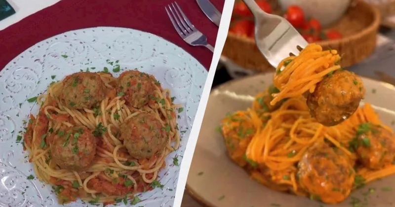 Küftə və sous ilə tez hazırlanan spagetti: Tava olmadan ləzzətli resept