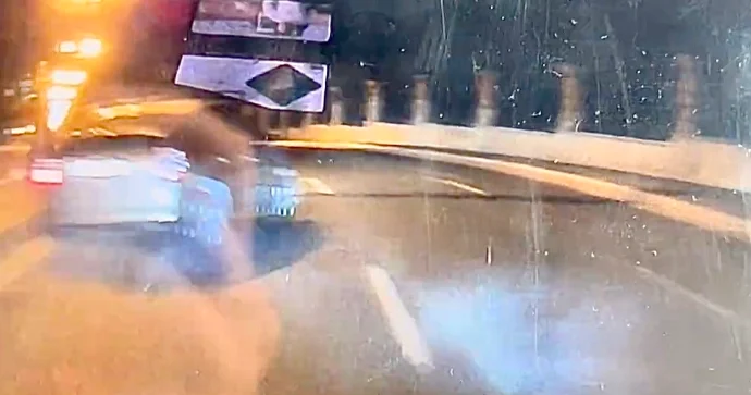 Badamdar şosesində “Prius” bordürdən bordürə çırpıldı ANBAAN VİDEO