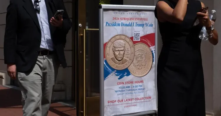 Trampın portreti olan yeni 1 dollarlıq sikkələr dövriyyəyə BURAXILDI