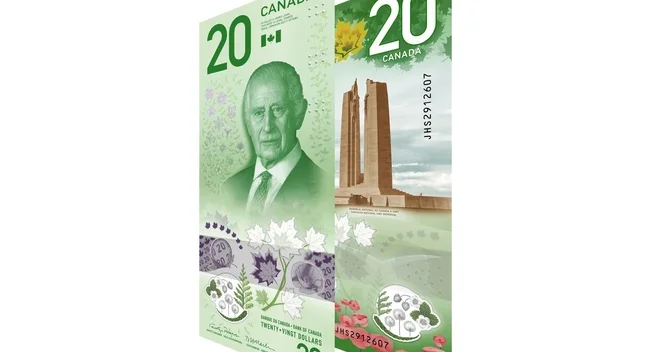 Kanadada Kral III Çarlzın portreti olan yeni 20 dollarlıq əsginas təqdim edildi