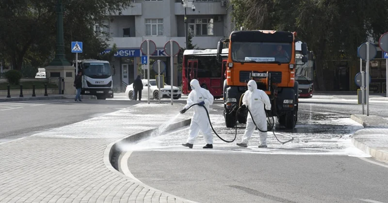 Bu gün Bakının 555 küçəsi yuyulub YENİLƏNİB