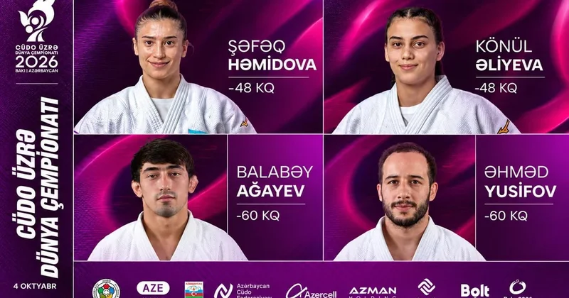 Bakıda dünya çempionatına start verilir 4 cüdoçumuz mübarizəyə başlayır