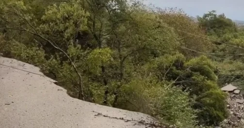 Qubada yol tamamilə çökdü