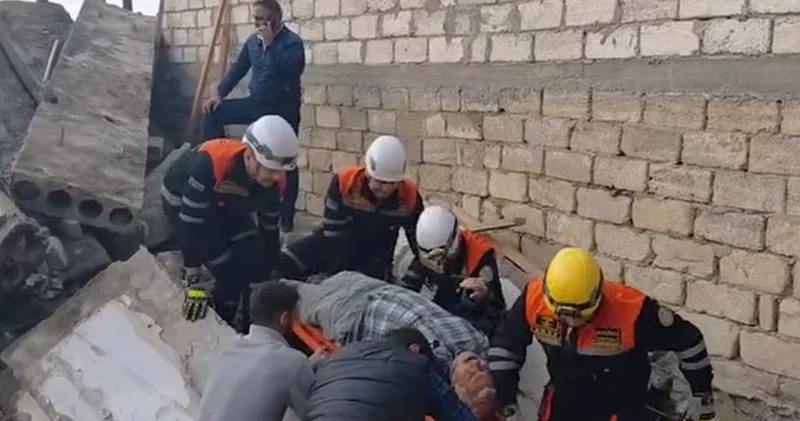 Bakıda tikilməkdə olan evdə uçqun baş verdi: 1 nəfər öldü, 1 nəfər yaralandı VİDEO