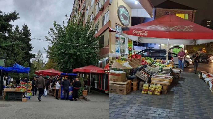 Bakıda səkilərdə bazar açılıb: piyadalar əziyyət çəkir FOTO