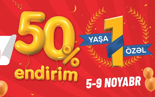 5 gün, 5 gecə 365 məhsulda tam 50% endirim olacaq