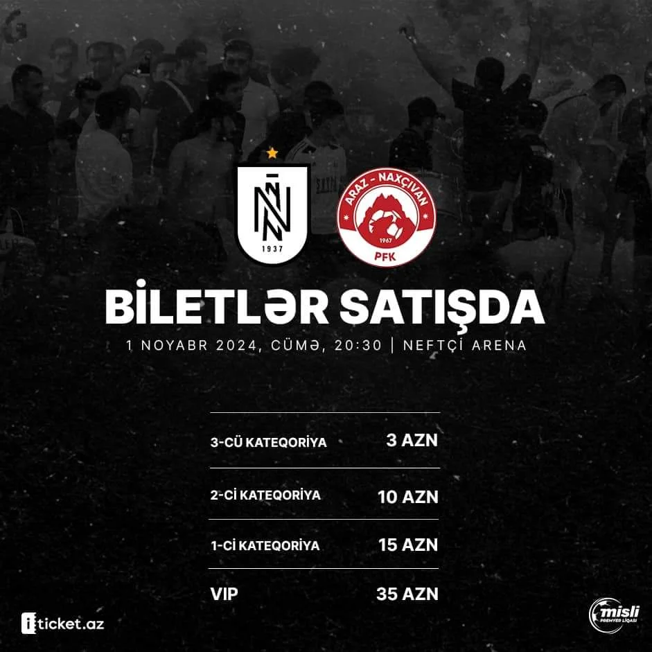 “Neftçi” “ArazNaxçıvan” matçının biletləri satışda! İdmanXəbər