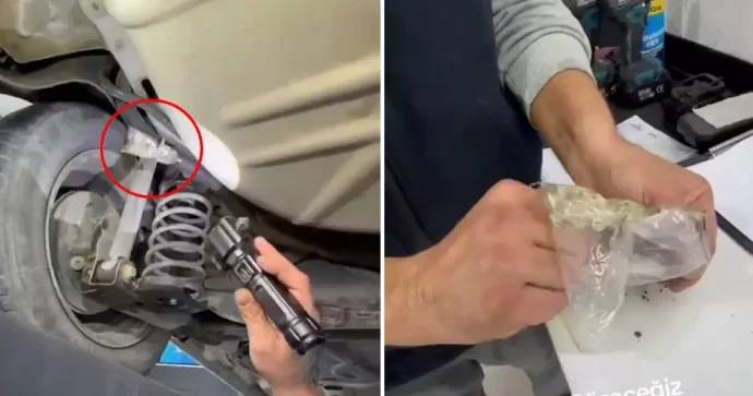 Texniki baxış məntəqəsində maşının altından görün nə çıxdı VİDEO