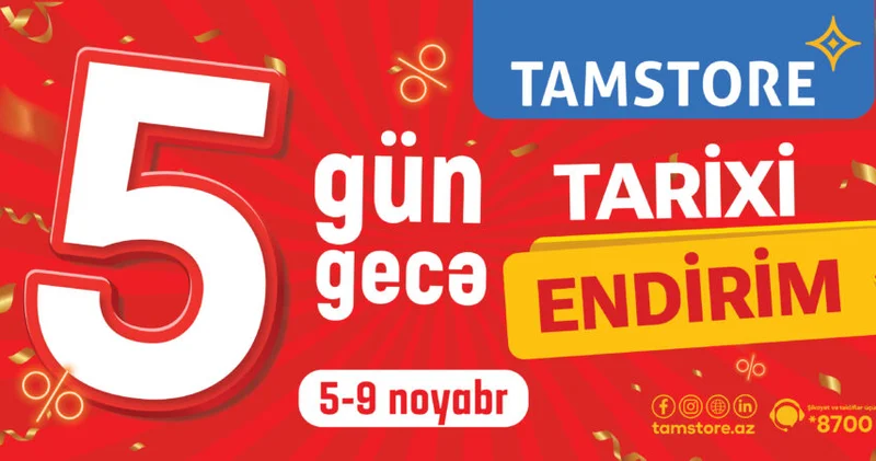 5 Gün 5 Gecə tarixi endirimlər olacaq FOTO