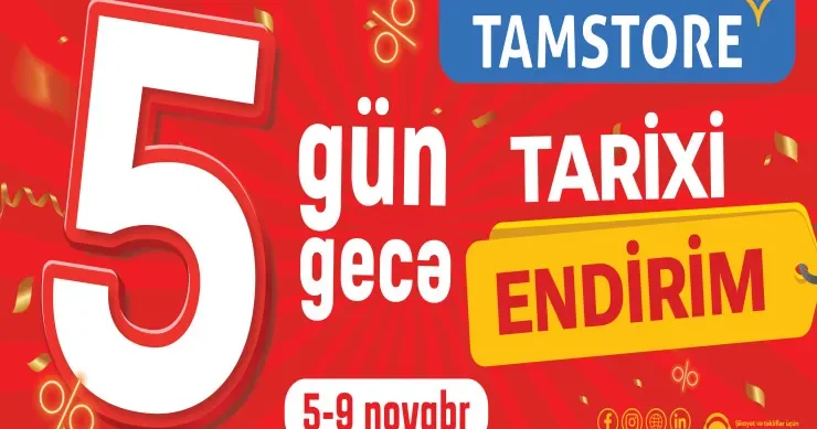 5 Gün 5 Gecə tarixi endirimlər olacaq