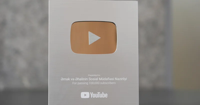 Əmək və Əhalinin Sosial Müdafiəsi Nazirliyi “Youtube” platforması tərəfindən gümüş plaketə layiq görülüb