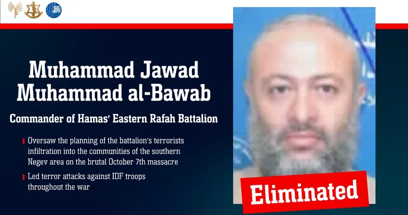 ЦАХАЛ уничтожил главаря батальона ХАМАС Восточный Рафах