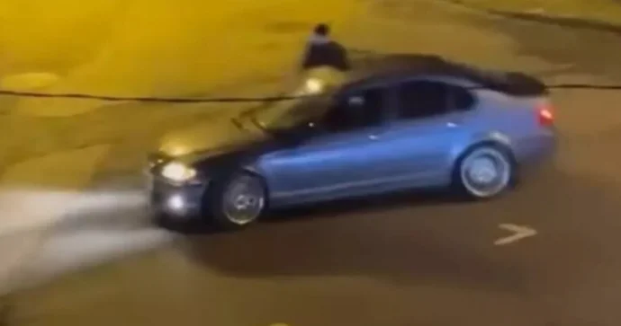 Drift edən sürücü nəqliyyat axınını bir birinə qatdı VİDEO