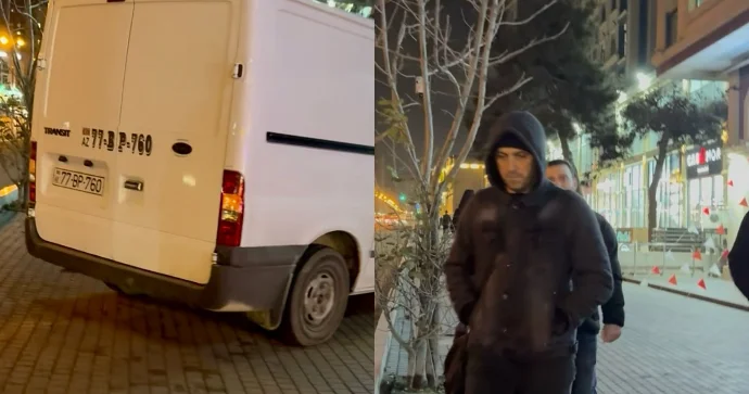 Yasamalda enli səkini zəbt edən sürücü piyadaların yolunu bağladı VİDEO