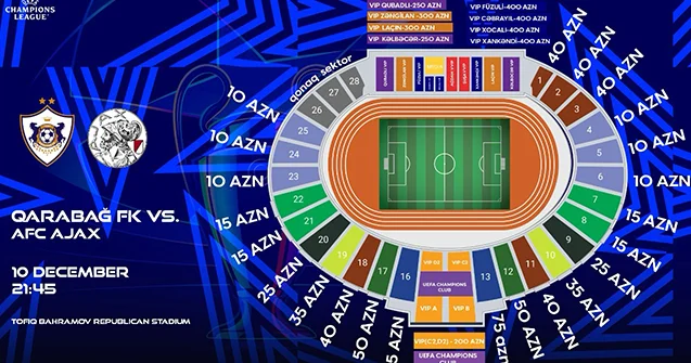 “Qarabağ” və “Ayaks” oyununun biletləri satışa çıxarıldı