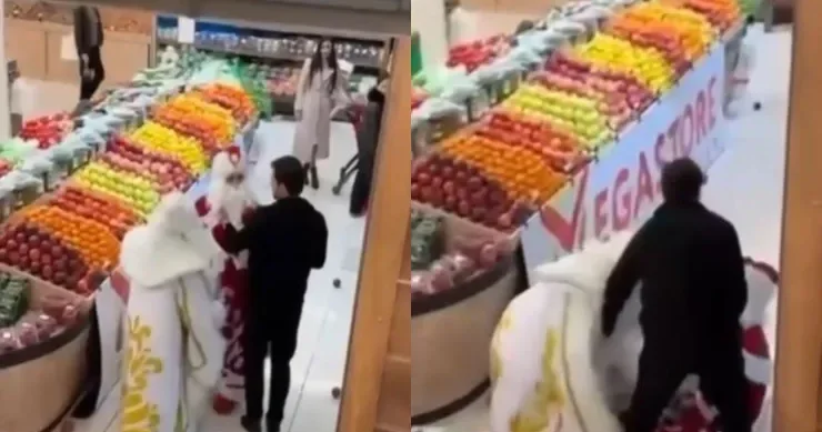 Bakıda Şaxta baba lar dalaşdı VİDEO