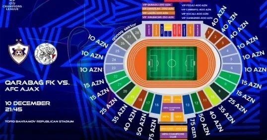 Билеты на матч Карабах Аякс поступили в продажу