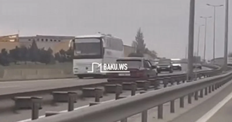 Magistralda “protiv” gedən sürücü həbs edildi Video