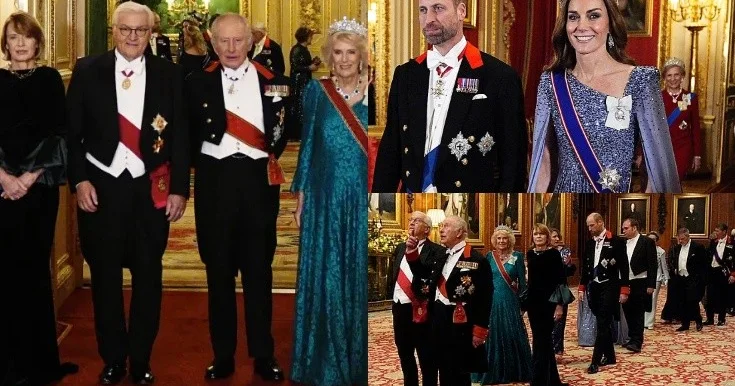 Ziyafətə II Elizabetin tacı ilə qatıldı Fotolar