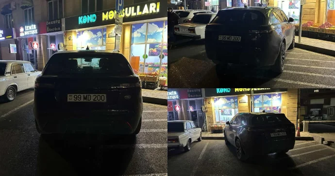 “Range Rover”i ilə iki maşınlıq yeri zəbt edib yoxa çıxan sürücü 99 MD 200 FOTO