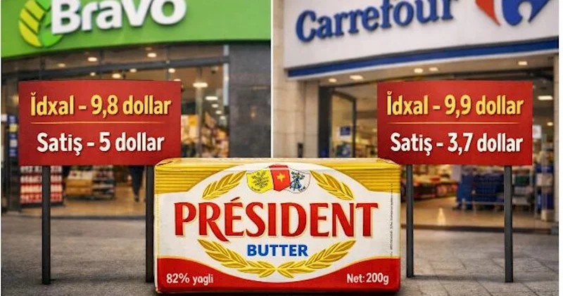 Azərbaycan və Gürcüstanın eyni qiymətə idxal etdiyi kərə yağı marketlərdə fərqli qiymətə satılır