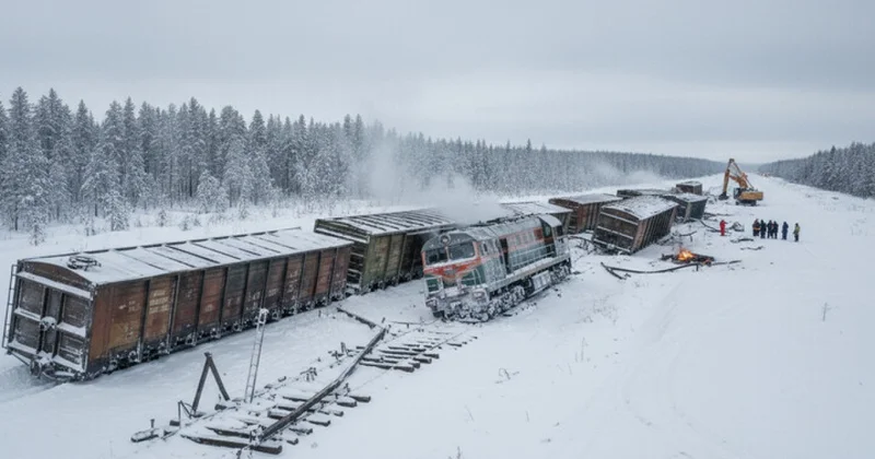 Rusiyada 35 yük vaqonu relsdən çıxdı