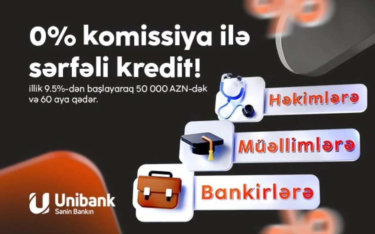 Unibank bu işçilər üçün komissiyasız kredit kampaniyası keçirir