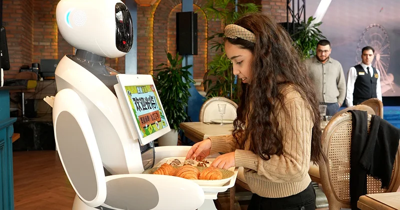 “Azera Holdinq” restoran sektoruna robot ofisiant texnologiyasını gətirdi Fotolar