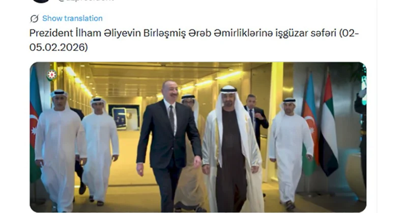 Prezidentin sosial media hesabında BƏƏ yə işgüzar səfərlə bağlı videoçarx paylaşılıb VİDEO