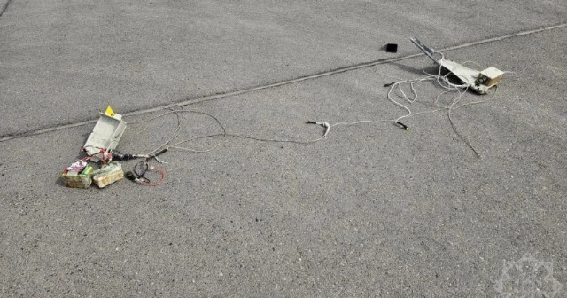 Naxçıvan aeroprotuna düşən dronun qalıqları FOTOLAR