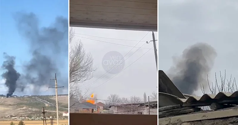 Dronların Naxçıvana düşməsinin anbaan kadrları Yeni görüntülər