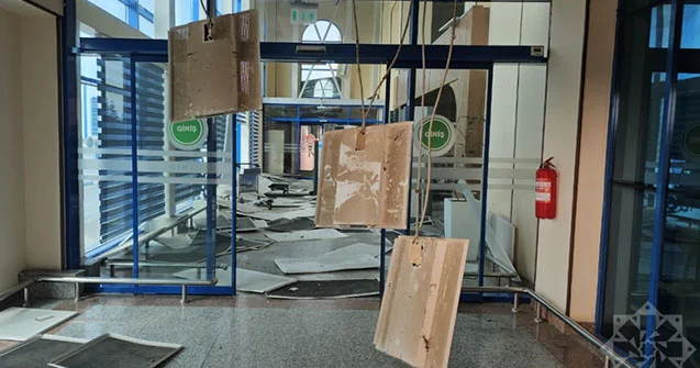 Vurulan Naxçıvan aeroportunun içindən Video Fotolar