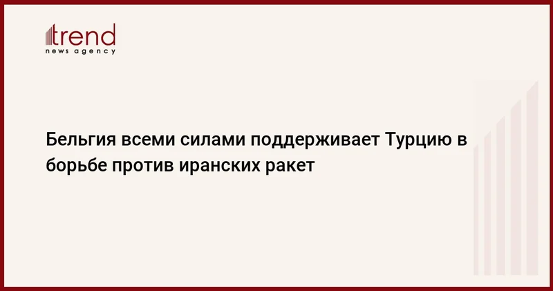 Бельгия всеми силами поддерживает Турцию в борьбе против иранских ракет