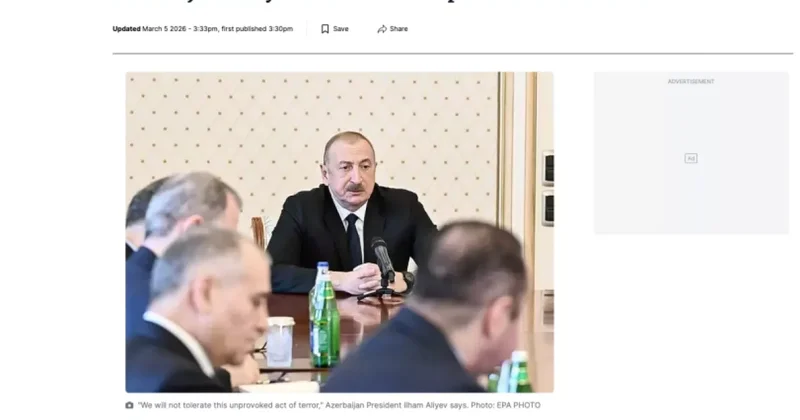 Мировые СМИ обсуждают заявление президента Азербайджана по поводу иранской атаки дронов ФОТО