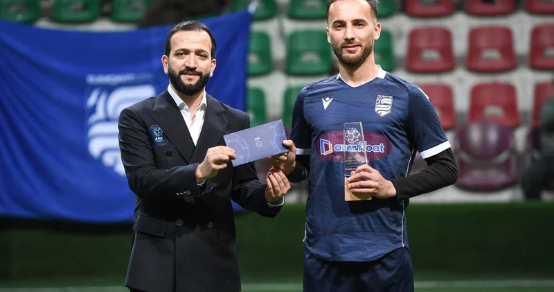 Mini futbolda ayın ən yaxşı qolunun müəllifi mükafatlandırıldı FOTO