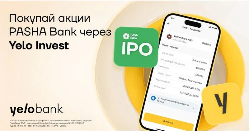 Станьте акционером PASHA Bank с Yelo Invest! (R)