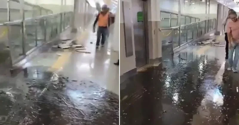 В Мехико аэропорт затопило сточными водами из за прорыва трубы
