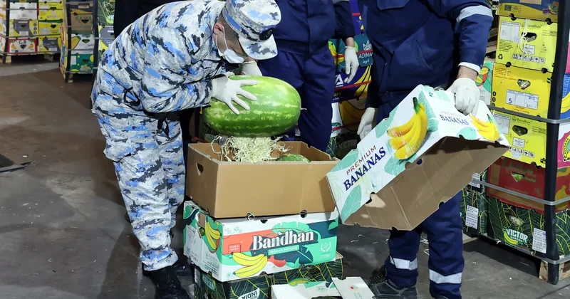 Qarpız yükündə 31 kiloqramdan artıq narkotik vasitə aşkar edilib FOTOLAR